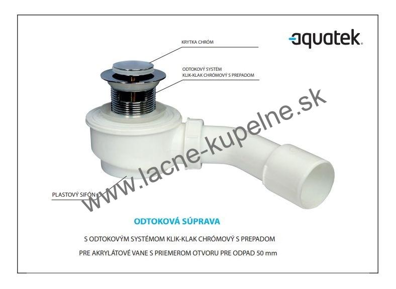 SEATTLE Aquatek akrylátová vaňa voľne stojaca s rozmerom 170x69 cm
