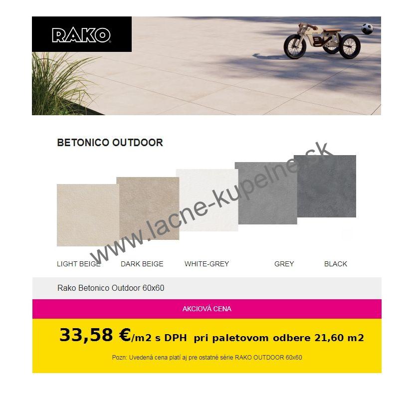RAKO BETONICO OUTDOOR 60x60x2 cm dlažba na terče 2 cm 