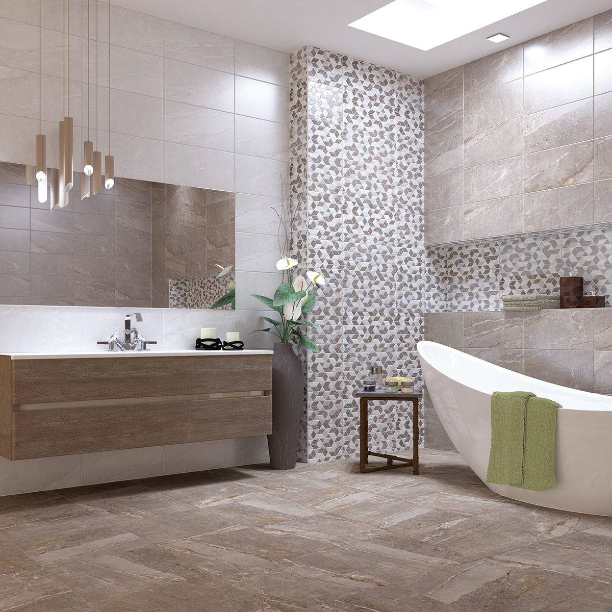 Kanjiža Square Affair KINGSTONE 25x50 cm obklad a 45x45 dlažba do kúpelne -15%