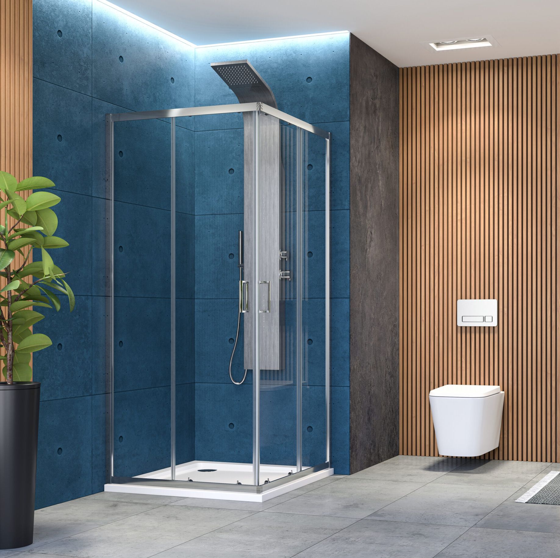 ABILITY A4 80x80 cm AQUATEK sprchový kút štvorcový, farba chrómová