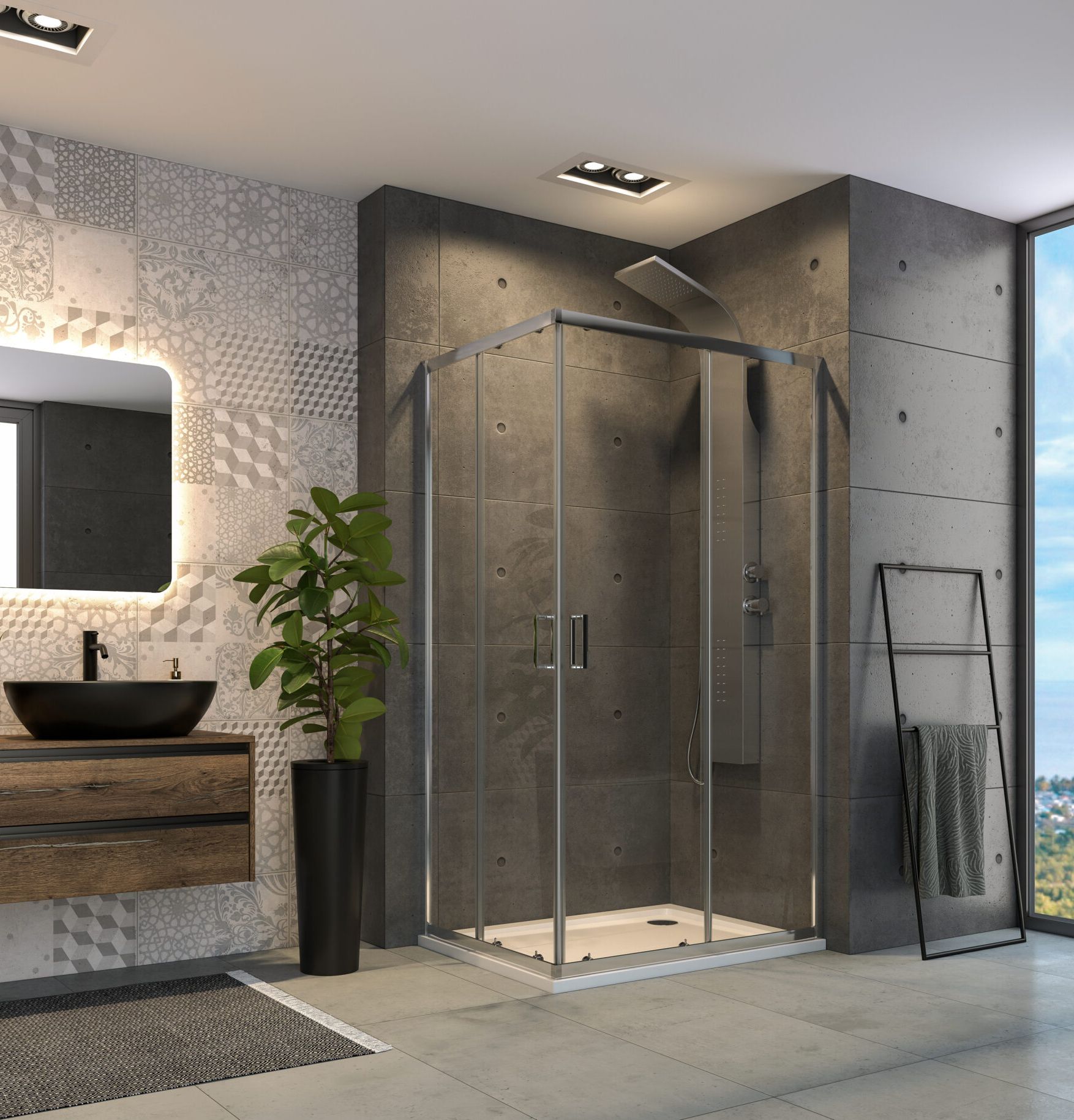 ABILITY R14 100x80 cm AQUATEK sprchový kút obdĺžnikový, farba chrómová