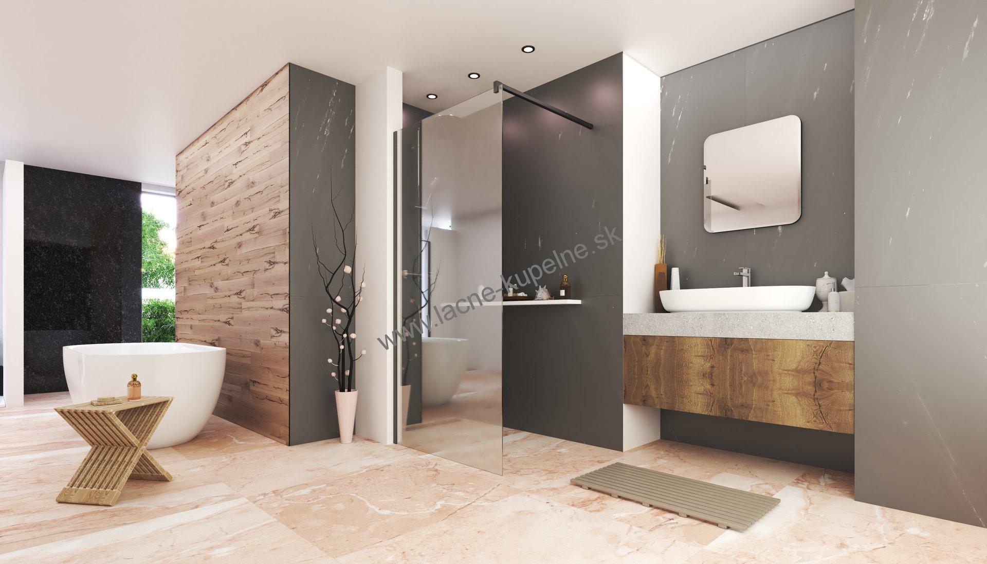 Aquatek OASIS BLACK F1 - 80, 90, 100, 110, 120, 130, 140 cm Pevné sklo Walk-in