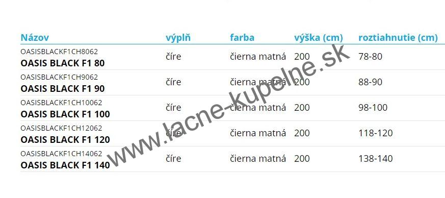 Aquatek OASIS BLACK F1 - 80, 90, 100, 110, 120, 130, 140 cm Pevné sklo Walk-in