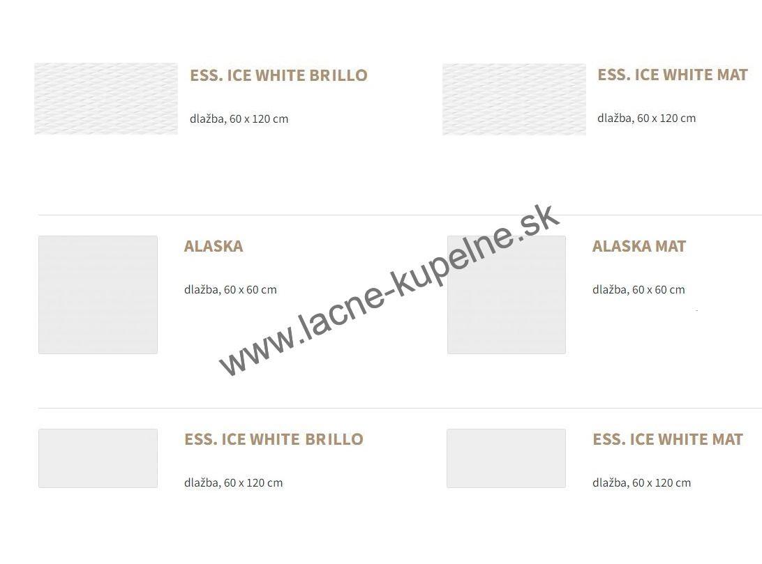 KS Line Biely program rôzne rozmery bielych obkladov a bielej dlažby