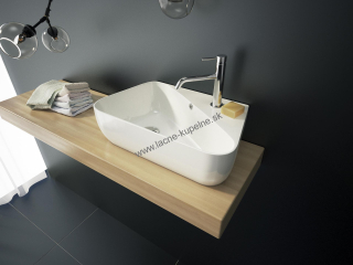 DORA obdĺžnikové keramické umývadlo na dosku 450x270x130 mm
