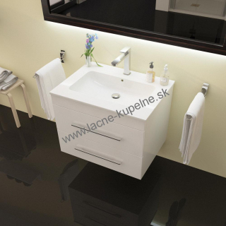 CITY60 obdĺžnikové keramické umývadlo 614x460x130 mm + Skrinka ENRERGY2 600 závesná biela lesklá