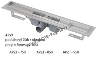 Podlahový žľab Alcaplast APZ1-750, APZ1-850, APZ1-950 + PURE rošt
