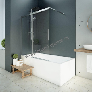 Aquatek WELLNESS KV2 120 cm Vaňová zástena s posuvnými dverami