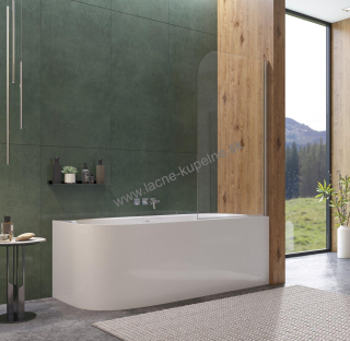 Aquatek YES L1 80 cm Vaňová skladacia zástena s okrúhlym rohom